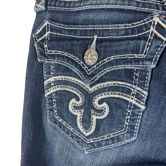 Rock Revival Y2K Bootcut Jeans Size 29 Embellished Medium Wash Boho 90s - Picture 8 of 12